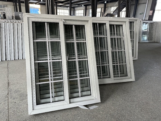 Porta deslizante de janela dupla ascendente de PVC horizontal, à prova de som, de janela de PVC