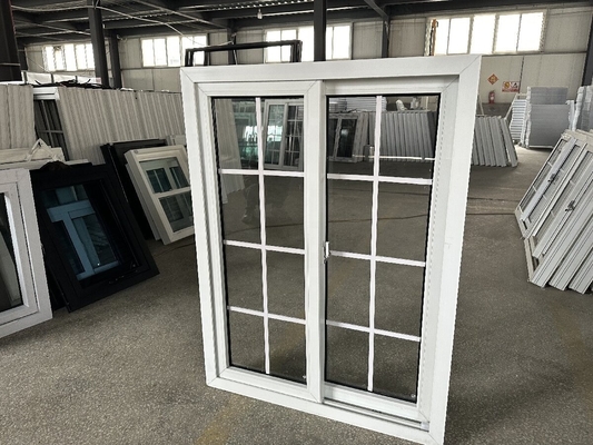 Porta deslizante de janela dupla ascendente de PVC horizontal, à prova de som, de janela de PVC
